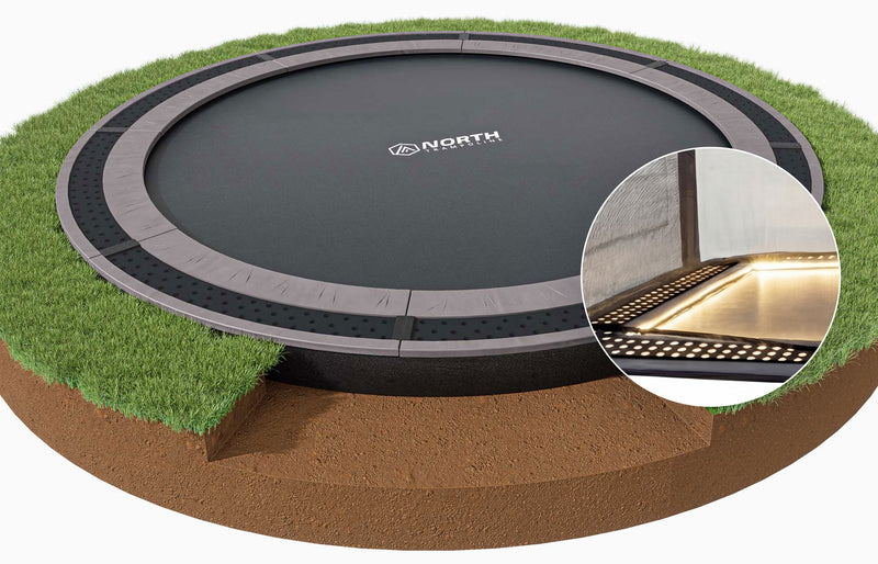 North In Ground Trampoline + Safety Net