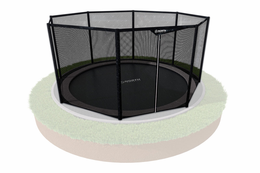 North Round Inground Separate Safety Net – North Trampoline